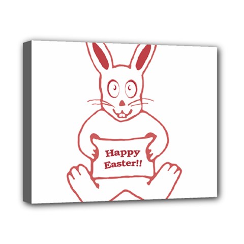 Cute Bunny With Banner Drawing Canvas 10  X 8  (framed) by dflcprints