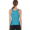 Blue distorted weave Tank Top View2