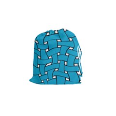 Blue Distorted Weave Drawstring Pouch (small)