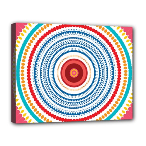 Colorful Round Kaleidoscope Canvas 14  X 11  (stretched)