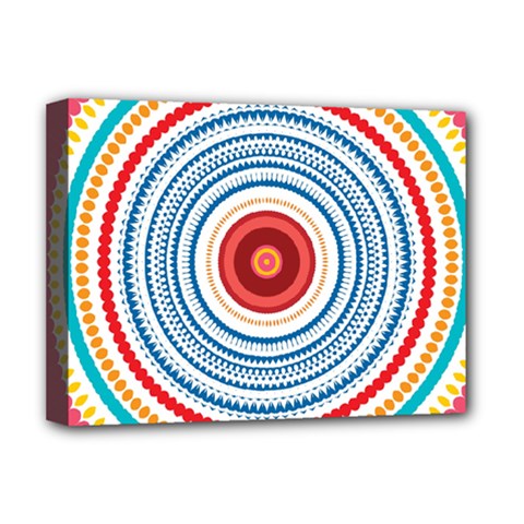 Colorful Round Kaleidoscope Deluxe Canvas 16  X 12  (stretched) 