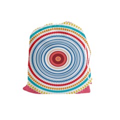 Colorful Round Kaleidoscope Drawstring Pouch (large) by LalyLauraFLM