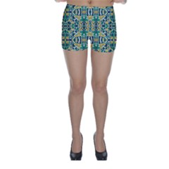 Colorful Tribal Abstract Pattern Skinny Shorts by dflcprintsclothing