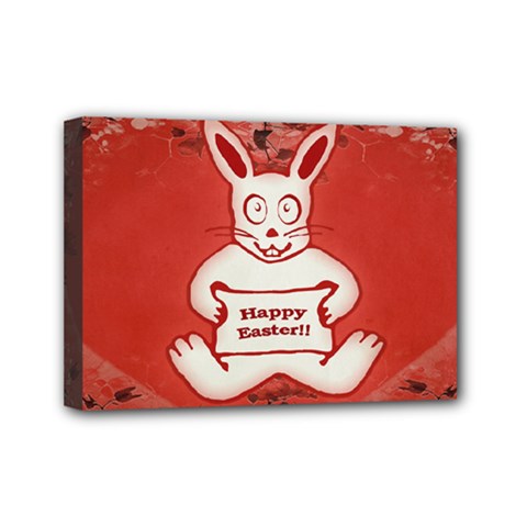 Cute Bunny Happy Easter Drawing Illustration Design Mini Canvas 7  X 5  (framed) by dflcprints