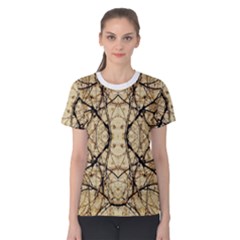 Nature Floral Print Collage In Warm Tones Women s Cotton Tee