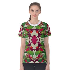 Floral Print Colorful Pattern Women s Cotton Tee