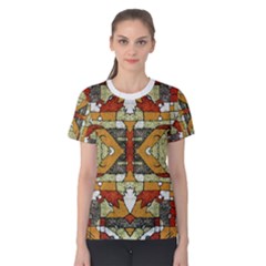 Multicolored Abstract Tribal Print Women s Cotton Tee