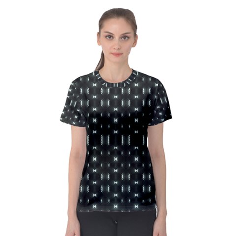 Futuristic Dark Hexagonal Grid Pattern Design Women s Sport Mesh Tee by dflcprintsclothing