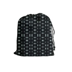 Futuristic Dark Hexagonal Grid Pattern Design Drawstring Pouch (large)