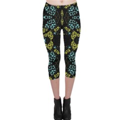 Ornate Dark Pattern Capri Leggings  by dflcprintsclothing