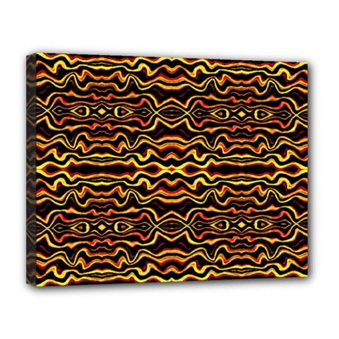 Tribal Art Abstract Pattern Canvas 14  X 11  (framed) by dflcprints