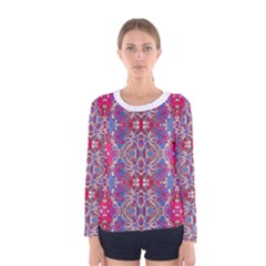 Colorful Ornate Decorative Pattern Long Sleeve T-shirt (women)