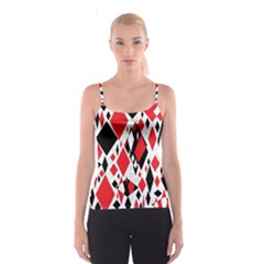 Distorted Diamonds In Black & Red Spaghetti Strap Top by StuffOrSomething