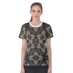 Geometric Tribal Golden Print Women s Cotton Tee