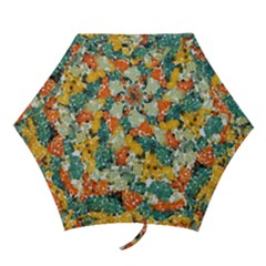 Paint Strokes In Retro Colors Mini Folding Umbrella