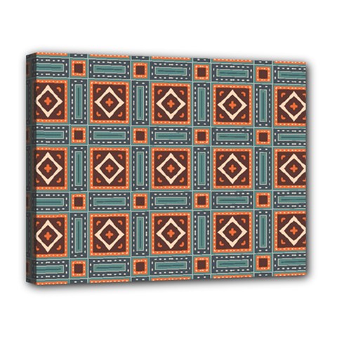 Squares Rectangles And Other Shapes Pattern Canvas 14  X 11  (stretched)