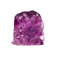 Amethyst Stone Of Healing Drawstring Pouch (large) by FunWithFibro