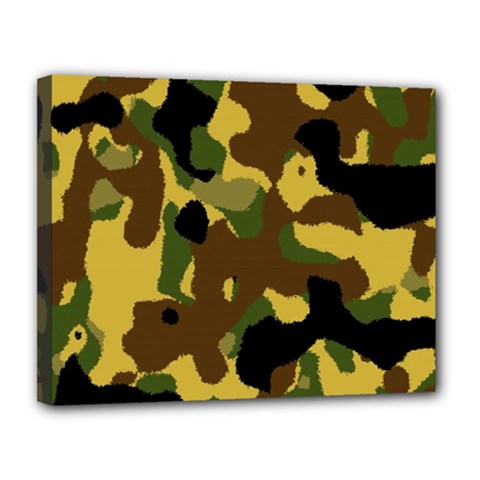 Camo Pattern  Canvas 14  X 11  (framed)