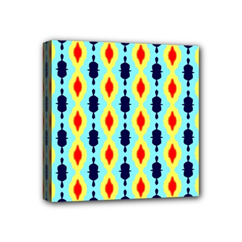 Yellow Chains Pattern Mini Canvas 4  X 4  (stretched)