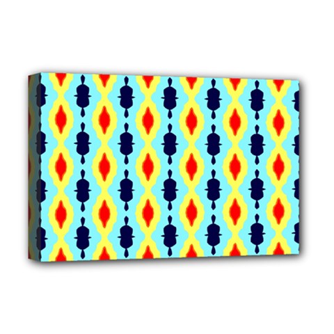 Yellow Chains Pattern Deluxe Canvas 18  X 12  (stretched)