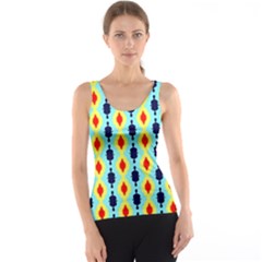 Yellow Chains Pattern Tank Top