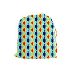 Yellow Chains Pattern Drawstring Pouch (large)