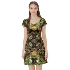 Tribal Jungle Print Short Sleeve Skater Dress