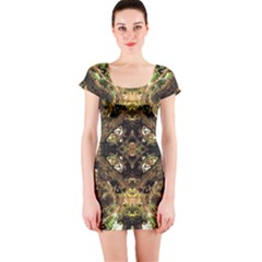 Tribal Jungle Print Short Sleeve Bodycon Dress