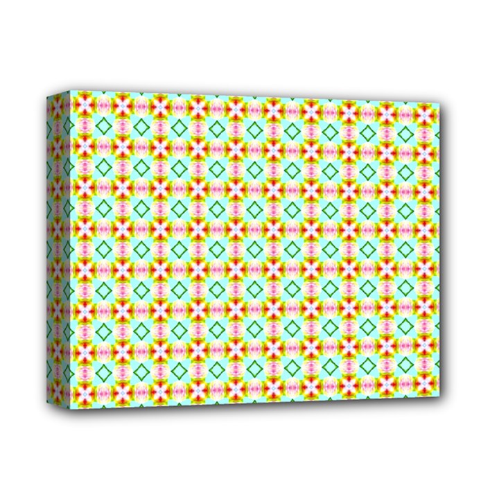 Aqua Mint Pattern Deluxe Canvas 14  x 11  (Framed)