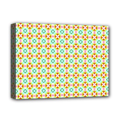 Aqua Mint Pattern Deluxe Canvas 16  X 12  (framed) 