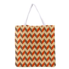 Modern Retro Chevron Patchwork Pattern  Grocery Tote Bag