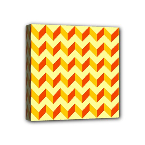 Modern Retro Chevron Patchwork Pattern  Mini Canvas 4  X 4  (framed)