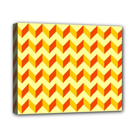 Modern Retro Chevron Patchwork Pattern  Canvas 10  X 8  (framed)