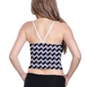 Modern Retro Chevron Patchwork Pattern  Women s Spaghetti Strap Bra Top View2