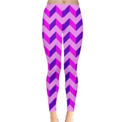 Modern Retro Chevron Patchwork Pattern Leggings  by GardenOfOphir