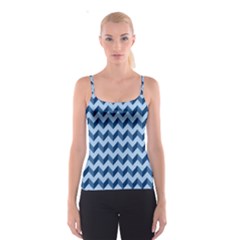 Tiffany Blue Modern Retro Chevron Patchwork Pattern Spaghetti Strap Top