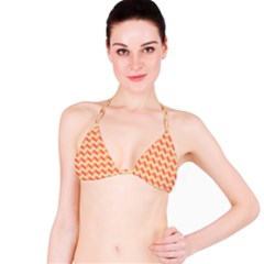 Modern Retro Chevron Patchwork Pattern Bikini Top