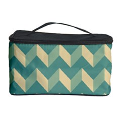 Mint Modern Retro Chevron Patchwork Pattern Cosmetic Storage Case by GardenOfOphir