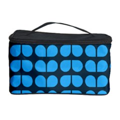 Blue Gray Leaf Pattern Cosmetic Storage Case