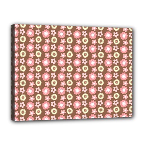 Cute Floral Pattern Canvas 16  X 12  (framed) by GardenOfOphir