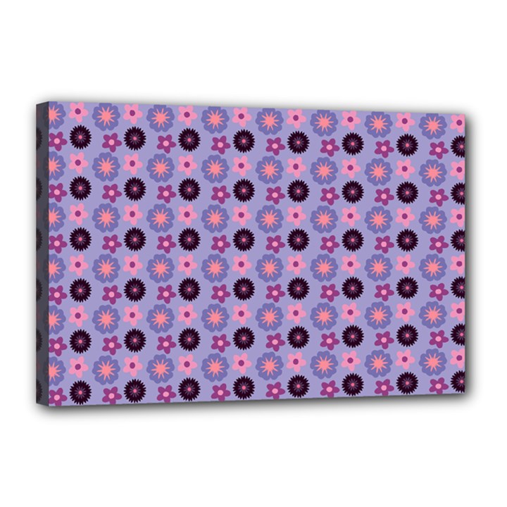 Cute Floral Pattern Canvas 18  x 12  (Framed)