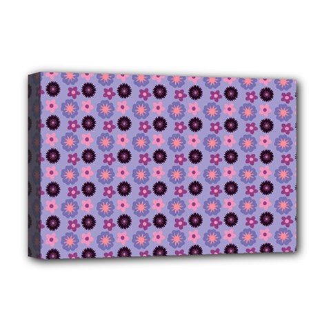 Cute Floral Pattern Deluxe Canvas 18  X 12  (framed)