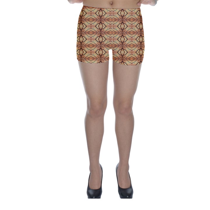 Faux Animal Print Pattern Skinny Shorts