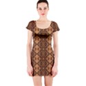 Faux Animal Print Pattern Short Sleeve Bodycon Dress View1