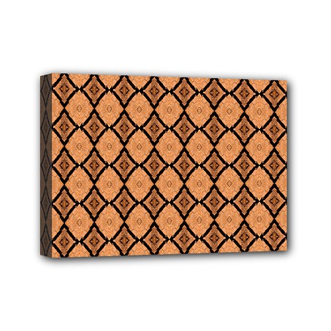 Faux Animal Print Pattern Mini Canvas 7  X 5  (framed)