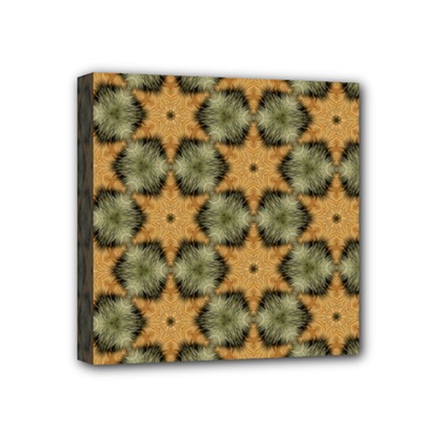 Faux Animal Print Pattern Mini Canvas 4  X 4  (framed) by GardenOfOphir