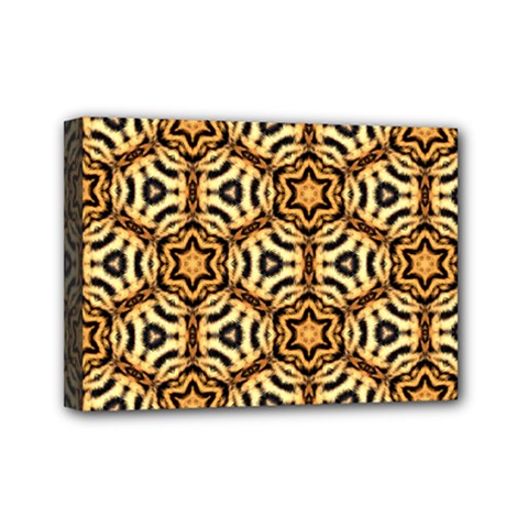 Faux Animal Print Pattern Mini Canvas 7  X 5  (framed)