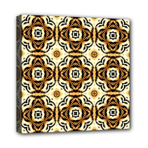 Faux Animal Print Pattern Mini Canvas 8  X 8  (framed)