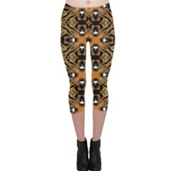 Faux Animal Print Pattern Capri Leggings 