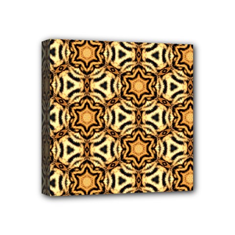 Faux Animal Print Pattern Mini Canvas 4  X 4  (framed)